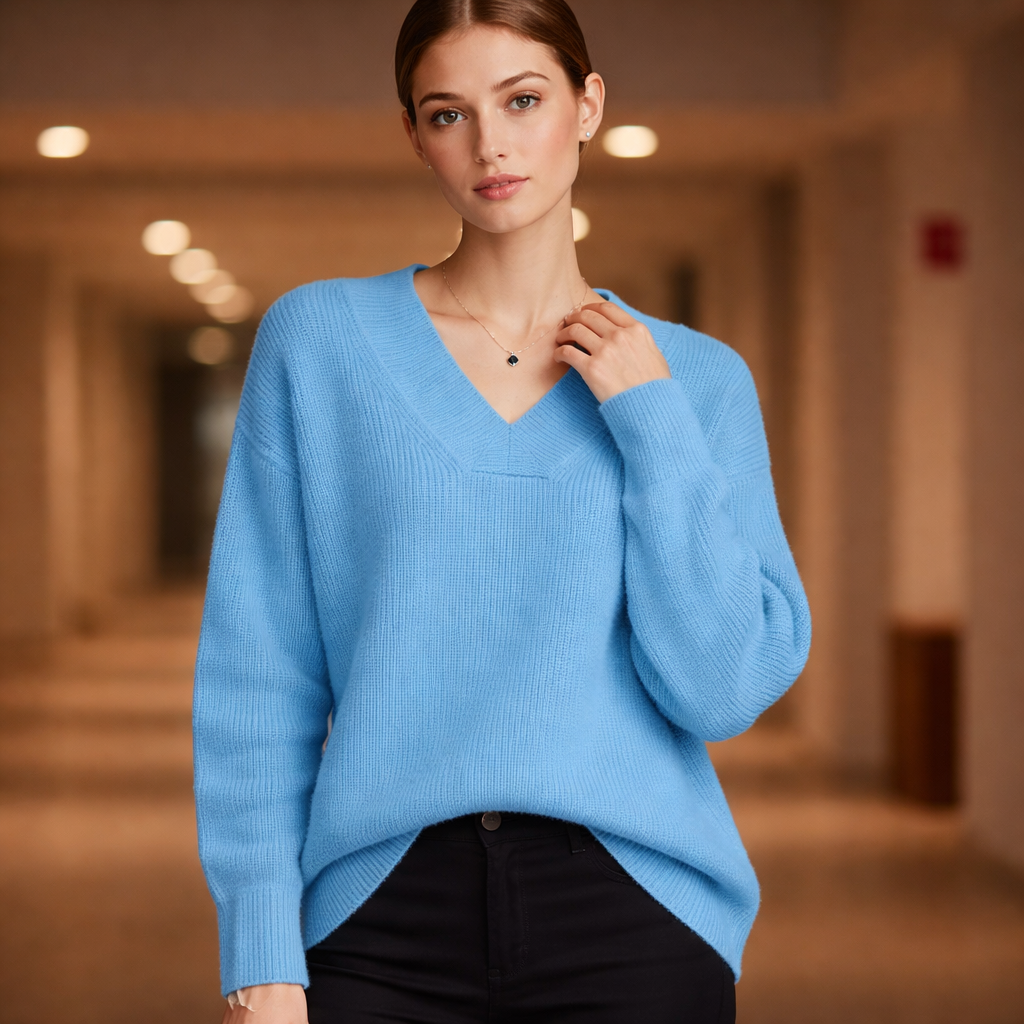 Luma V-Neck Knit Sweater