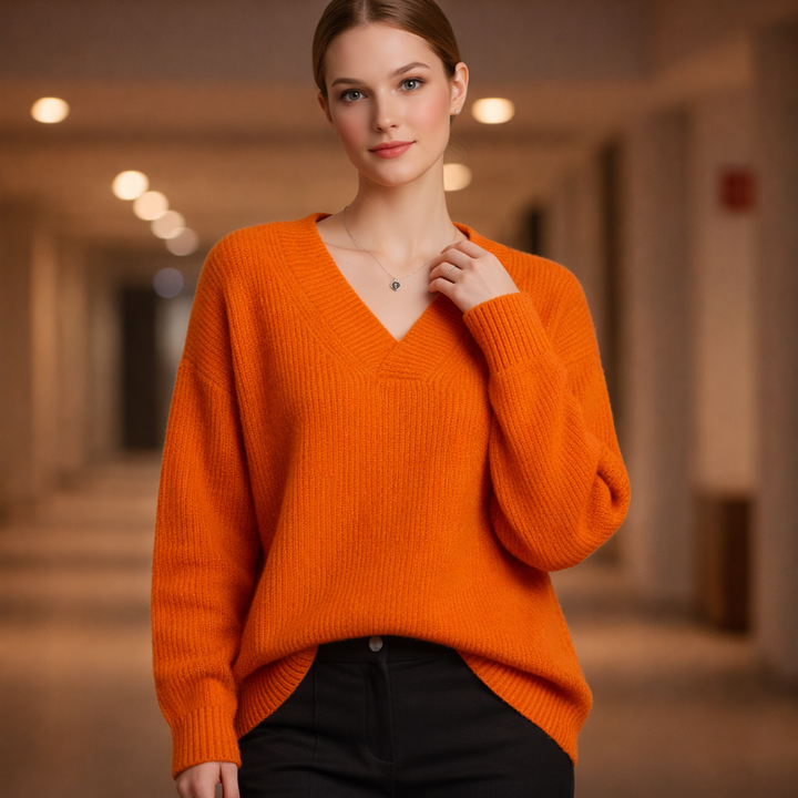 Luma V-Neck Knit Sweater