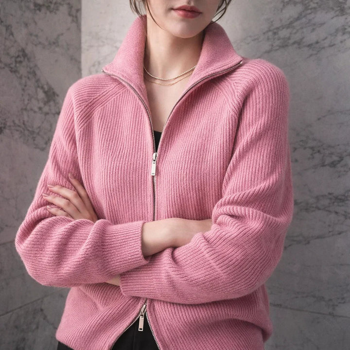 Roselin Cashmere Zip Cardigan