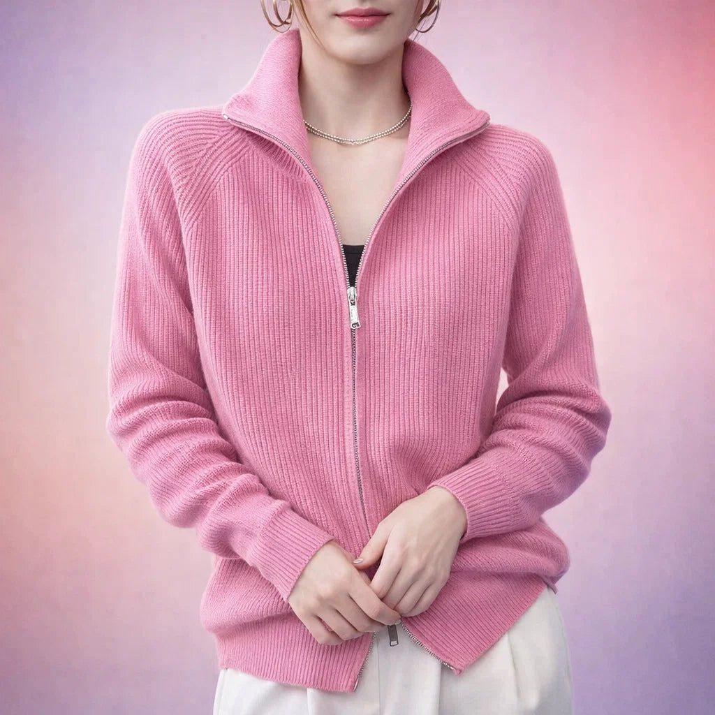 Roselin Cashmere Zip Cardigan