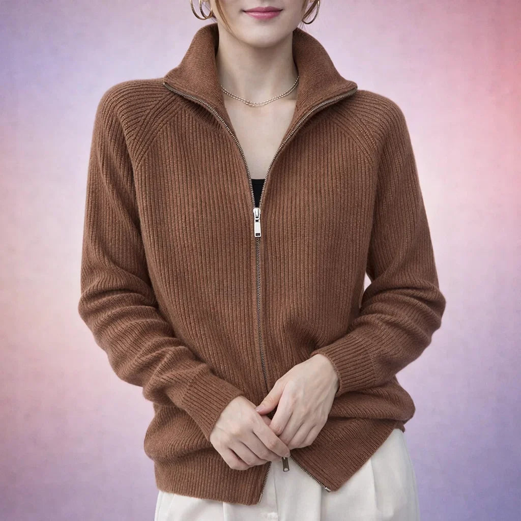 Roselin Cashmere Zip Cardigan