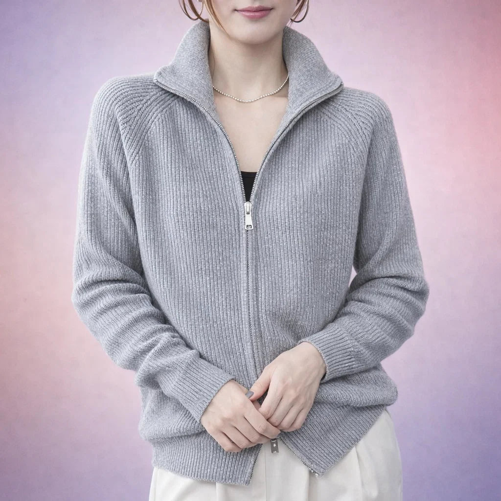 Roselin Cashmere Zip Cardigan