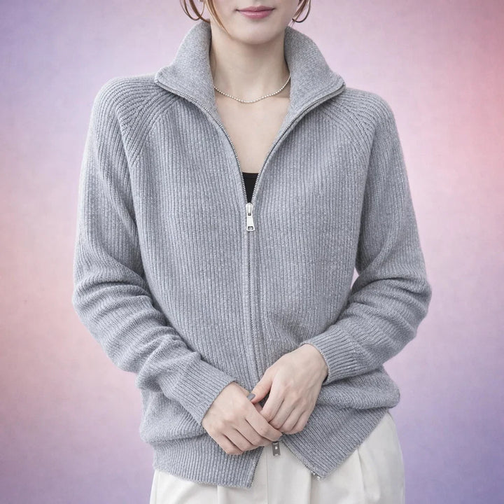 Roselin Cashmere Zip Cardigan